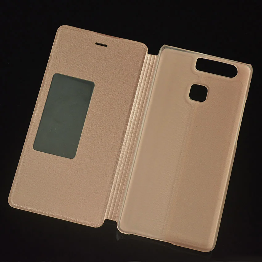 Флип чехол кожаный для huawei P9 плюс P 9 P9plus тонкий сна окном View рукавом с подставкой