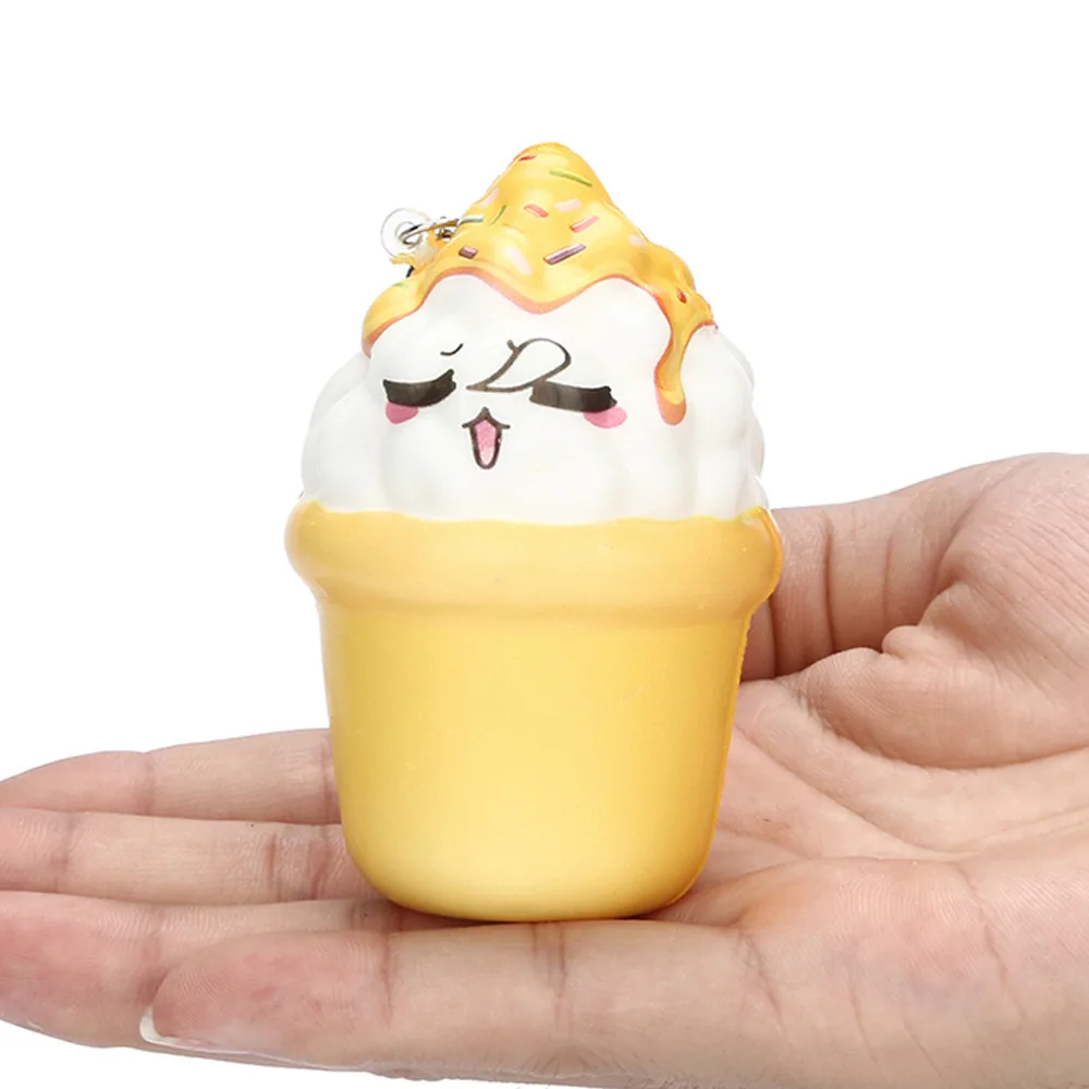 Сжимаемые Kawaii Мороженое медленно растет крем душистый брелок игрушки для снятия