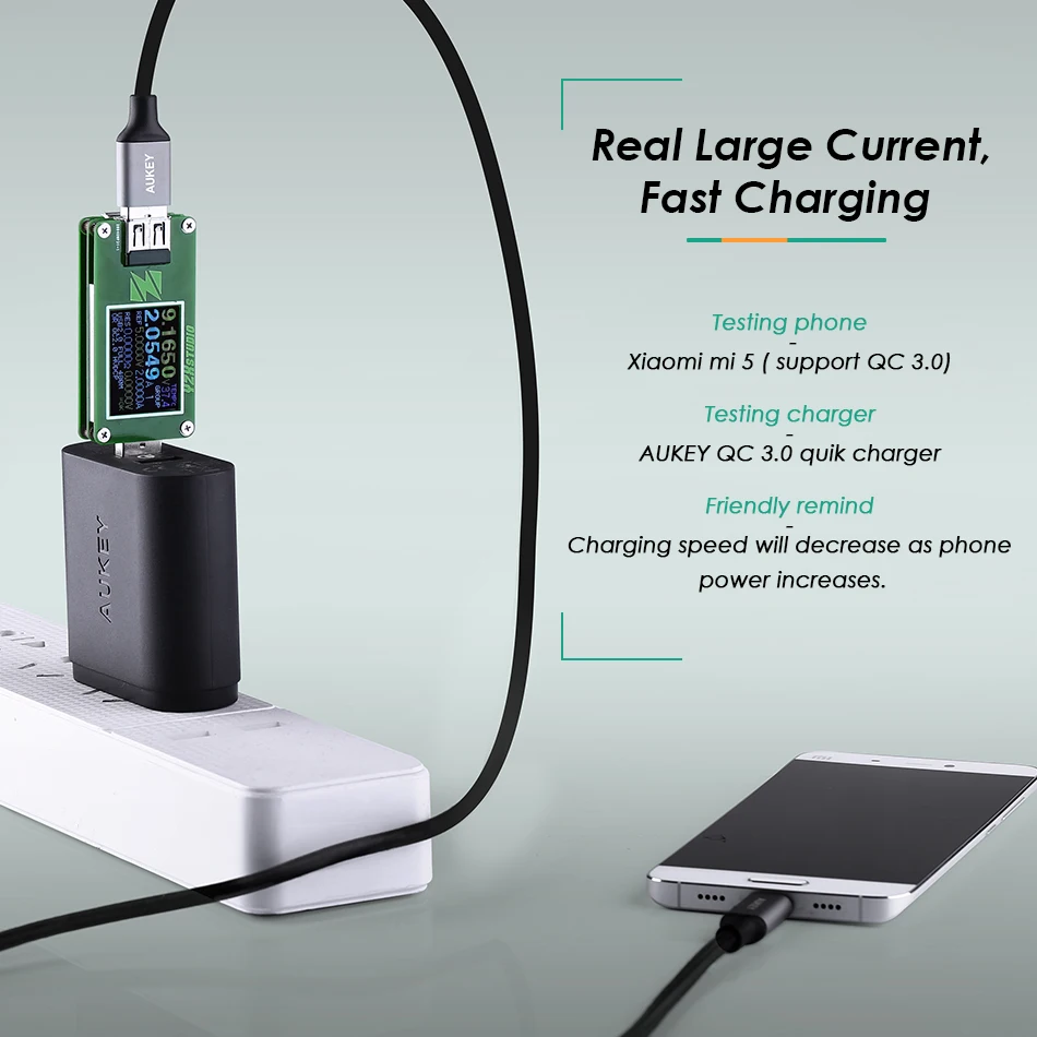AUKEY 3A 2 м кабель USB type C для быстрой зарядки Плетеный передачи данных зарядное