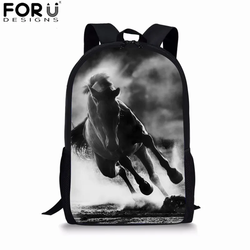 Z2416C FORUDESIGNS/3d рюкзаки с рисунком лошади для Дети Мальчики Школа сумка дети ежедневно сумки для школы 3 шт./компл. Crazy Horse Рюкзак - Цвет: Z2416C