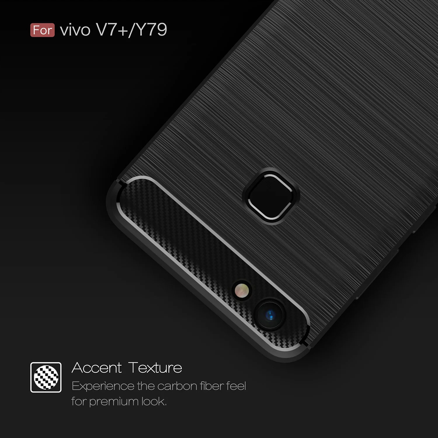 ТПУ чехол для BBK Vivo V7 Плюс Dual SIM TD LTE в 1716 углеродного волокна Y79/V7 + телефонные