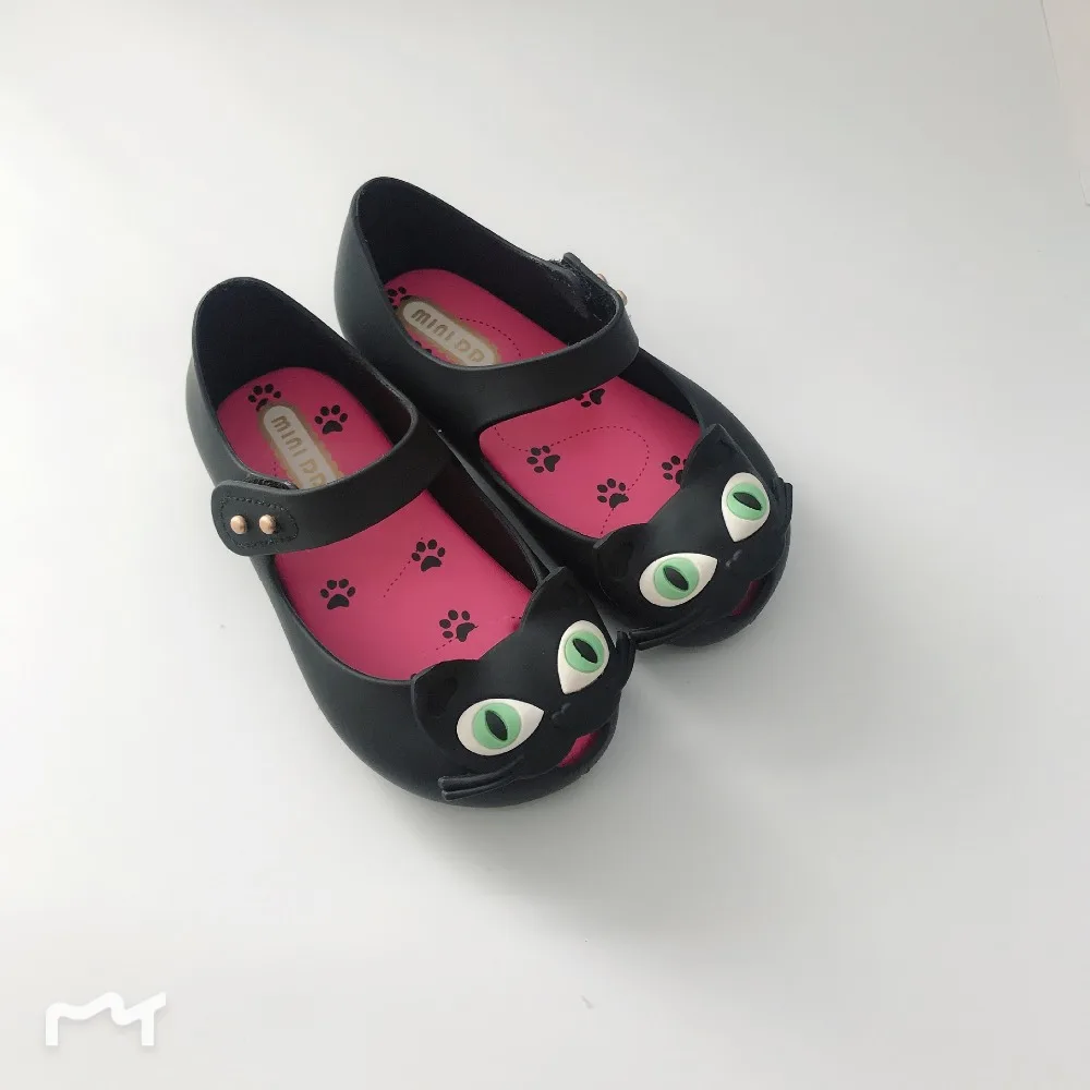 Mini Melissa/3 цвета; детские сандалии с котами; прозрачные сандалии для девочек; коллекция года; Летние сандалии для девочек; пляжная обувь для малышей; 12-19 см