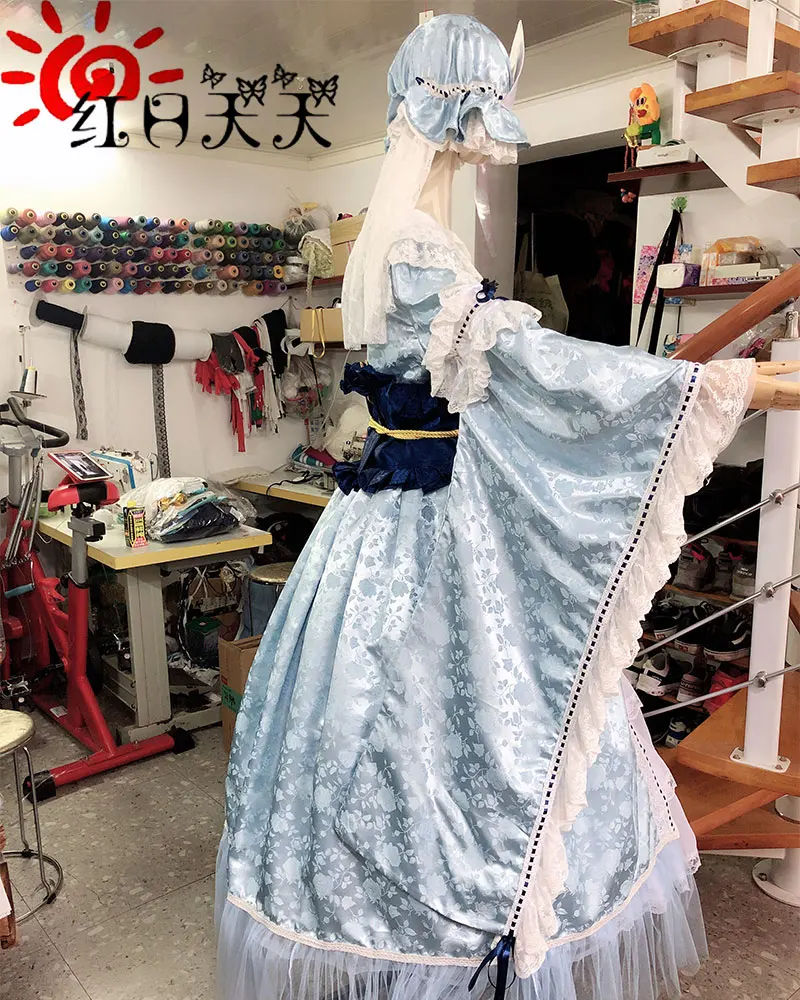 Высококачественный костюм для косплея из аниме проект Touhou Saigyouji Yuyuko платье