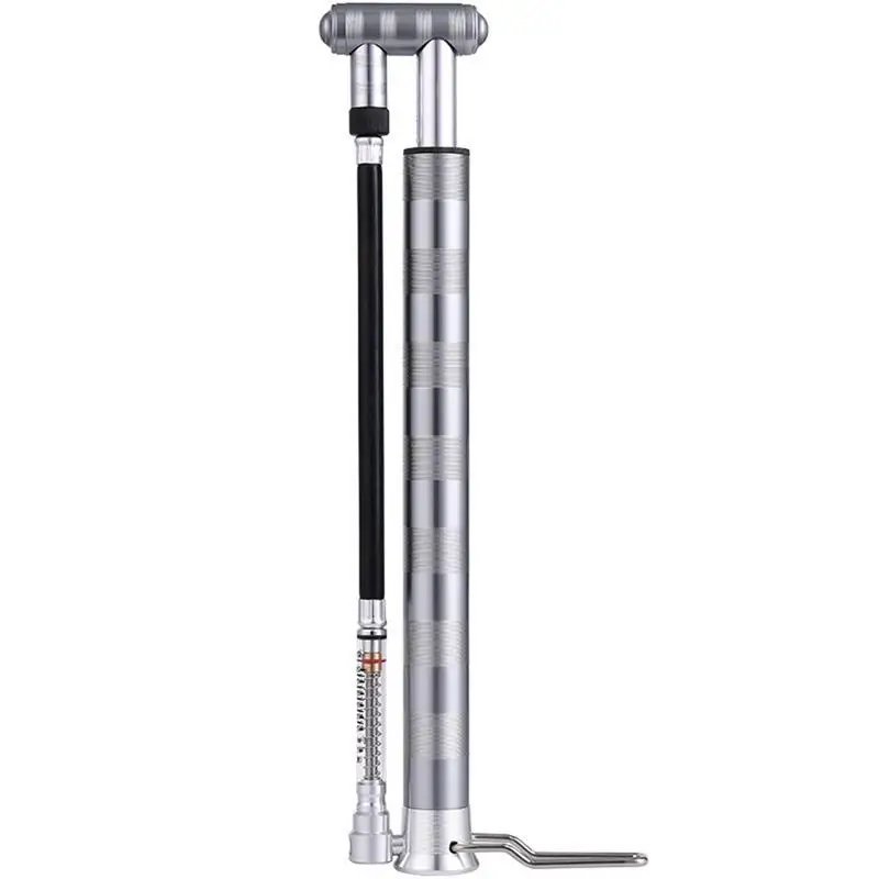 Silver 160 PSI велосипедный насос портативный мини велосипедный напольный насос алюминиевый сплав насос для шин с манометром и дефляционным клапаном - Цвет: Silver
