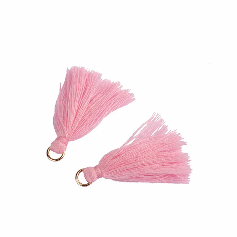 Pink Tassels Fringe 100 шт цветная мини-кисточка, подвеска «сделай сам», висячие кольца, вечерние шнуры с кисточками, отделка одежды, занавески, украшения, кисточки, кружево - Цвет: Pink Tassels Fringe