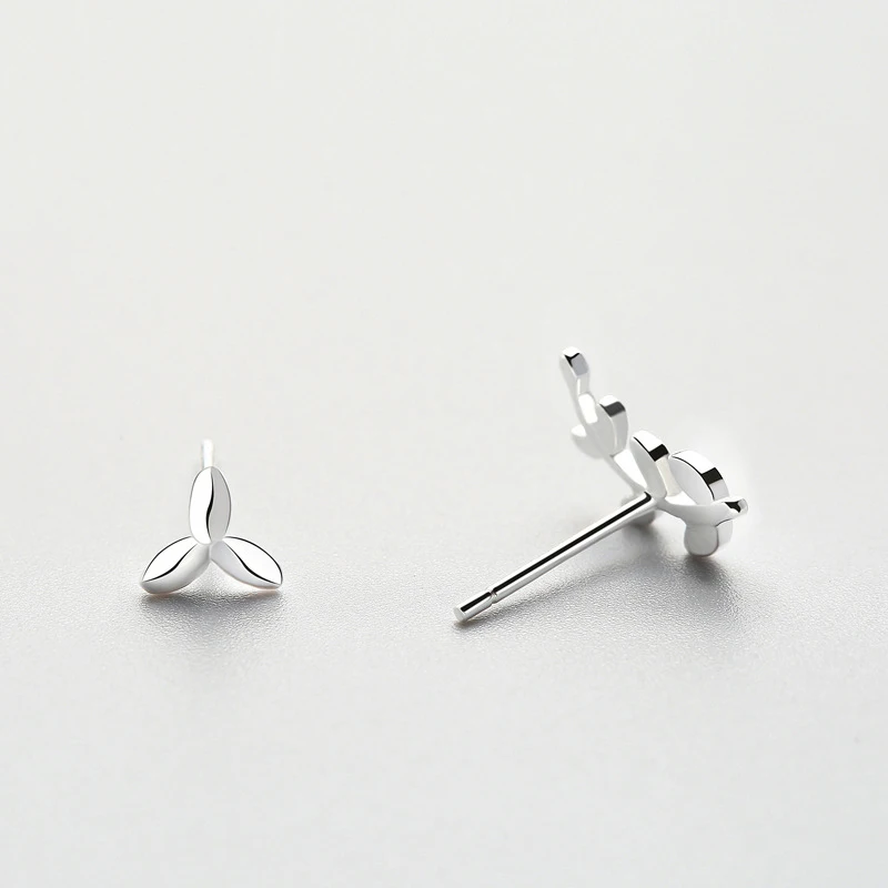 INZATT Trendy 100% 925 Sterling Silver Leaf Stud Earrings For Women Birthday Party Promotion Charm Fashion Style Jewelry Gifts | Украшения