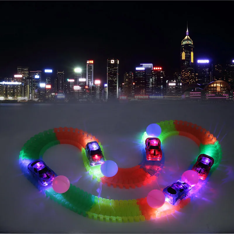 Забавный светящийся гоночный трек Коллекционная гусеница американские горки