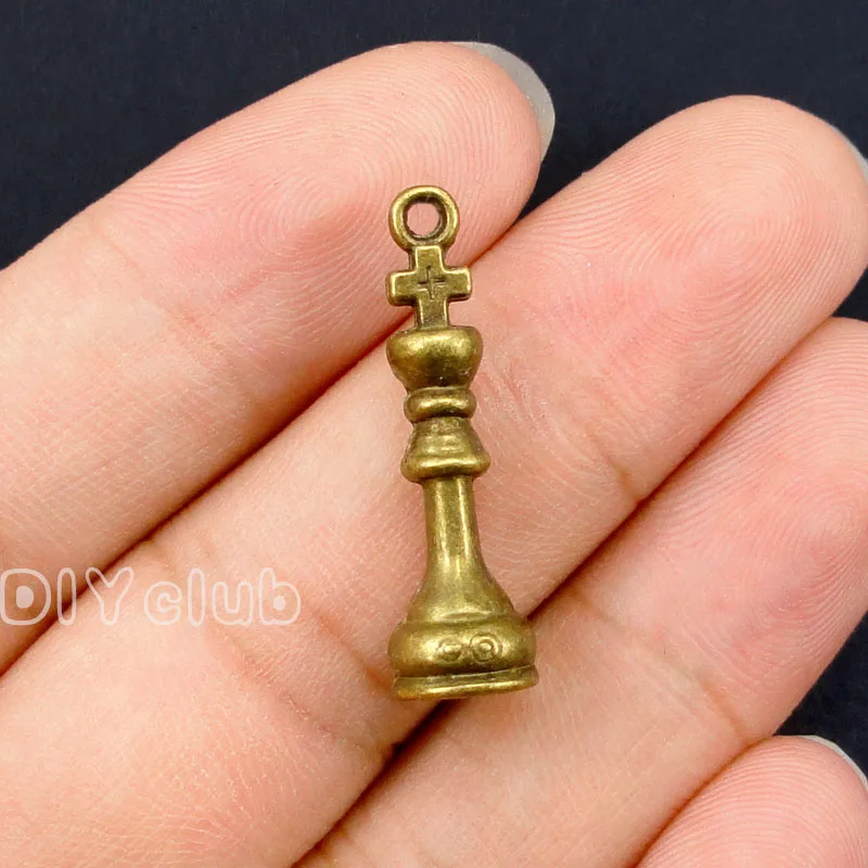 50 шт. подвески в виде шахматных изделий из античной бронзы 27x8 мм | Украшения и