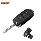 Пульт дистанционного управления OkeyTech, флип-ключ, сменный корпус для VW или Seat, для Skoda Polo Passat b5 Tiguan Golf Volkswagen, Автомобильный ключ