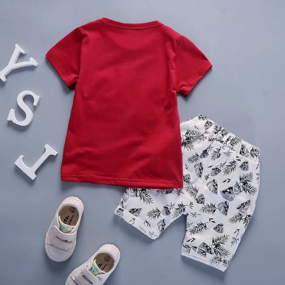 2019 New Summer Baby Boys Girls Clothes Children Clothing Sets Feather T-Shirt+Pants Sport Set Suit Kids Toddler Boy Top |