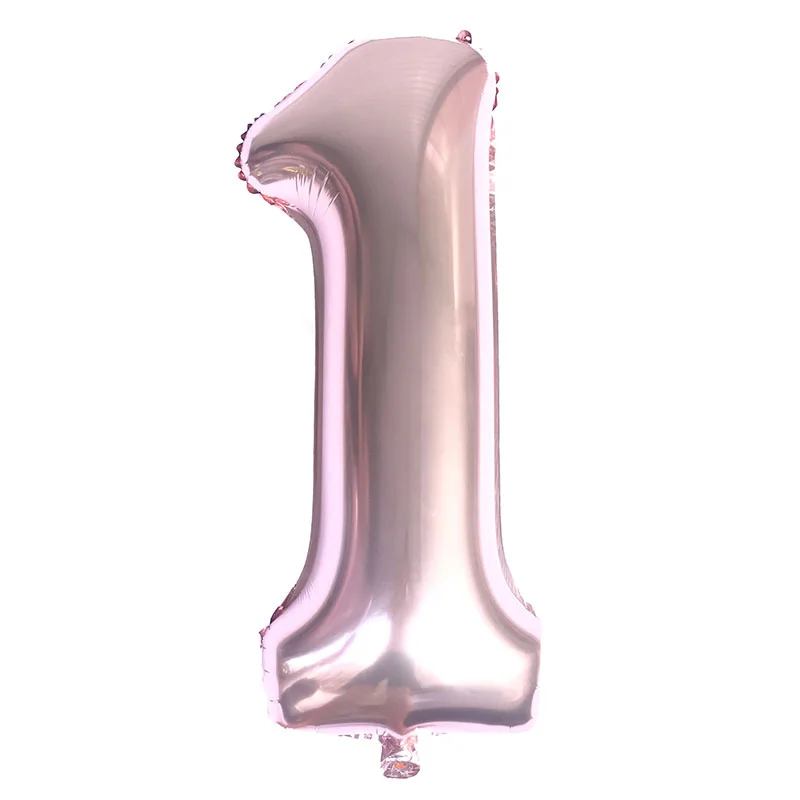 rose gold 40 дюймов, номер 0 и 1, воздушный шар из алюминиевой пленки, 8 цветов, воздушный шар с гелием для детского дня рождения, вечеринки, свадьбы, Декор, воздушный шар - Цвет: rose gold