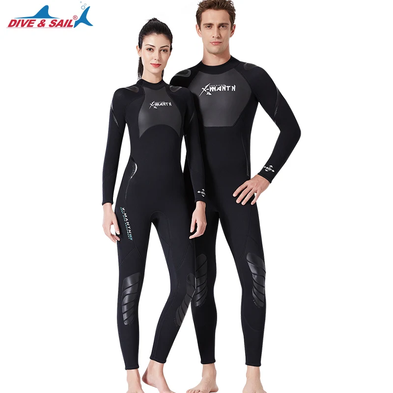 Мужской женский мужской черный гидрокостюм 3 мм неопрен Freediving Подводная охота