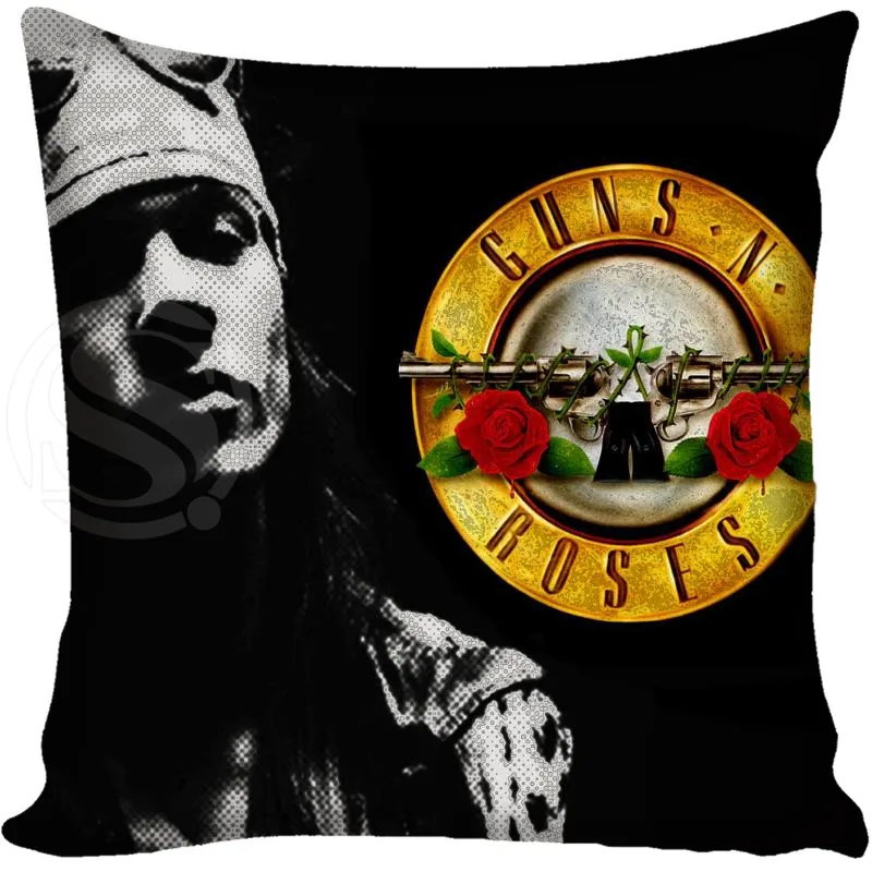 Custom Guns N' Roses Square Pillowcase Custom Zippered Bedroom Home Pillow Cover Case 1pcs custom 40x40cm - Цвет: 4