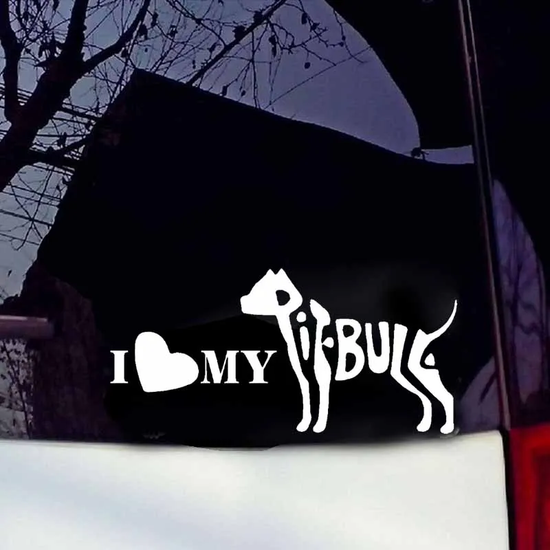 YJZT 16 8 см * I love My Pitbull Decal Dog виниловое украшение смешная наклейка на машину