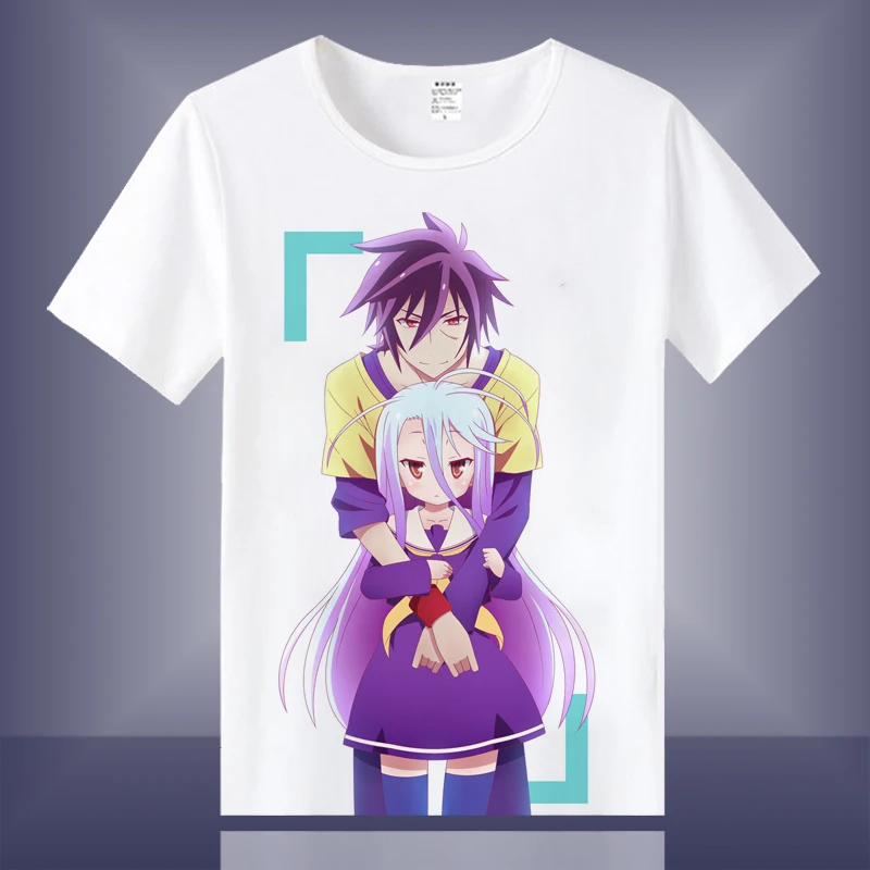 High-Q унисекс аниме Cos NO GAME LIFE Imanity Sora Shiro Jibril хлопковая Повседневная футболка Топ |