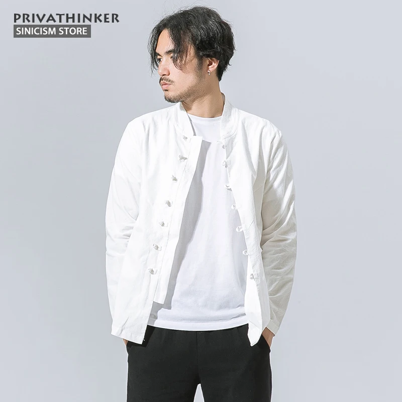 Sinicism Store 5XL хлопковые мужские льняные рубашки повседневные с длинными рукавами