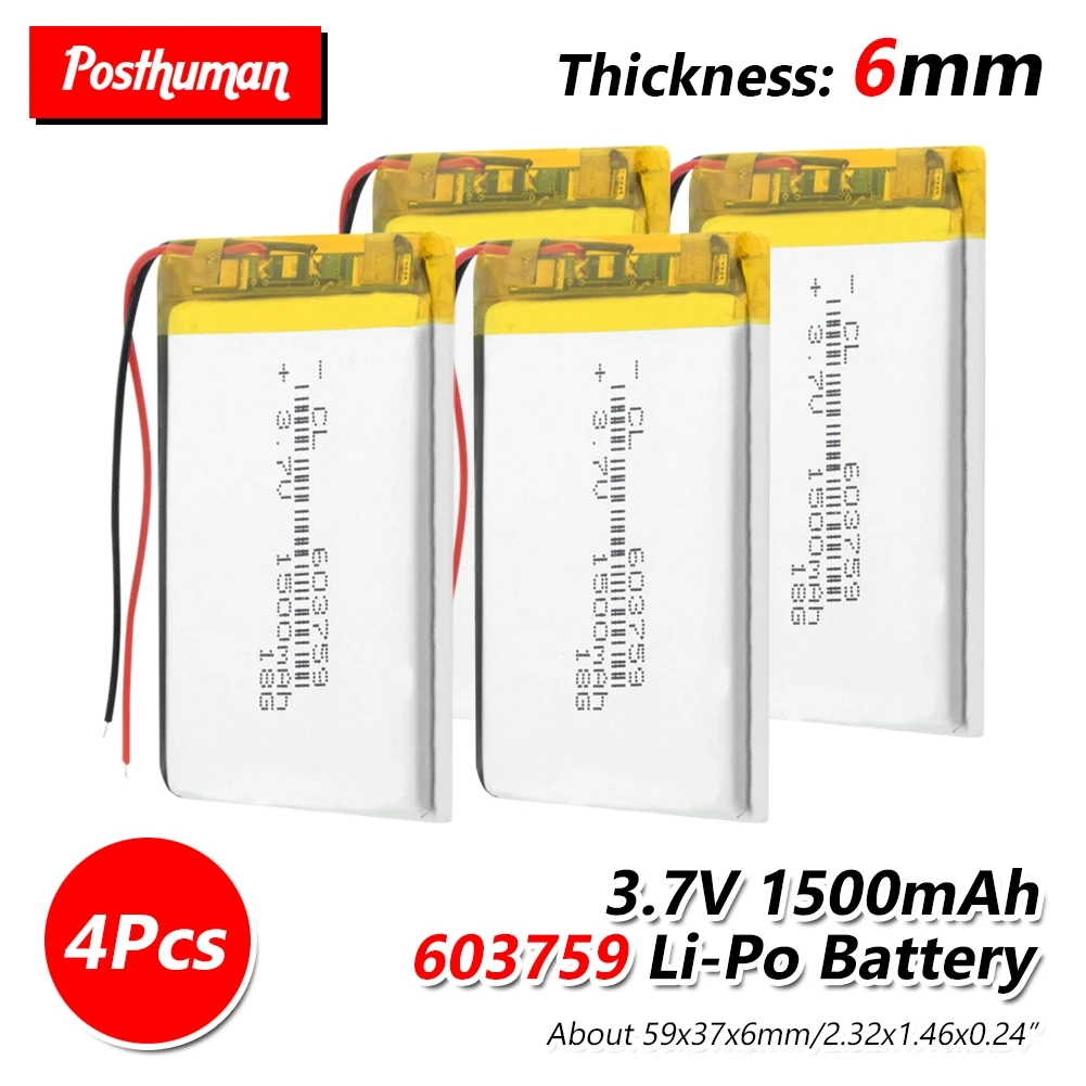 3,7 V 1500mAh 603759 Lipo батарея литий-полимерная Li-Po литий-ионная батарея Lipo батареи для игрушек MP3 MP4 gps динамик
