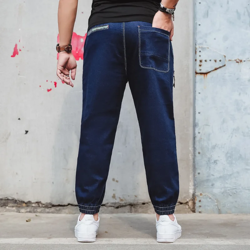 Мужские джинсы-шаровары в стиле хип-хоп с эластичной резинкой на талии 2019 |