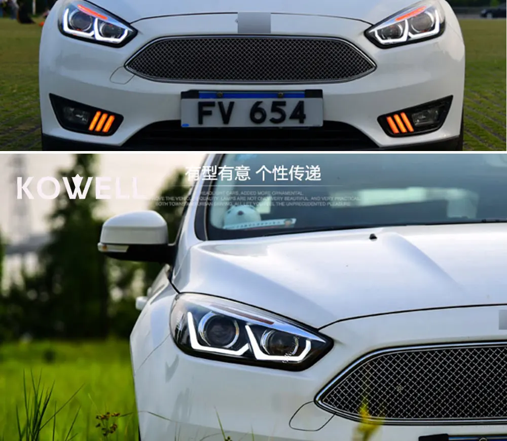 KOWELL автомобильный Стайлинг для Ford focus фары для фокуса фары DRL Объектив двойной луч H7 Ксеноновые Биксеноновые линзы