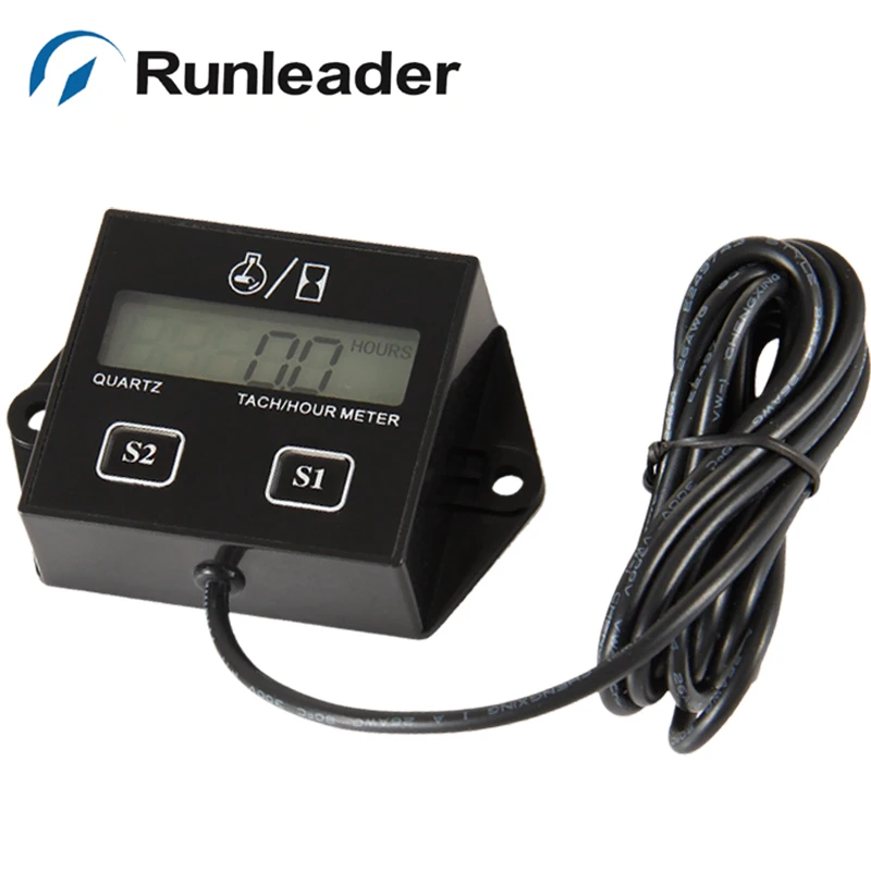 Runleader цифровой перенастраиваемый счетчик мото-часов оборотов в минуту Тахометр