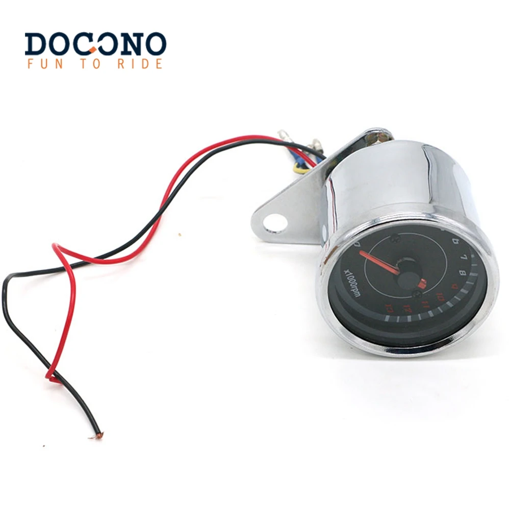 Хром и черный мотоцикл одометр спидометр тахометр Спидометр LED подсветка км/ч