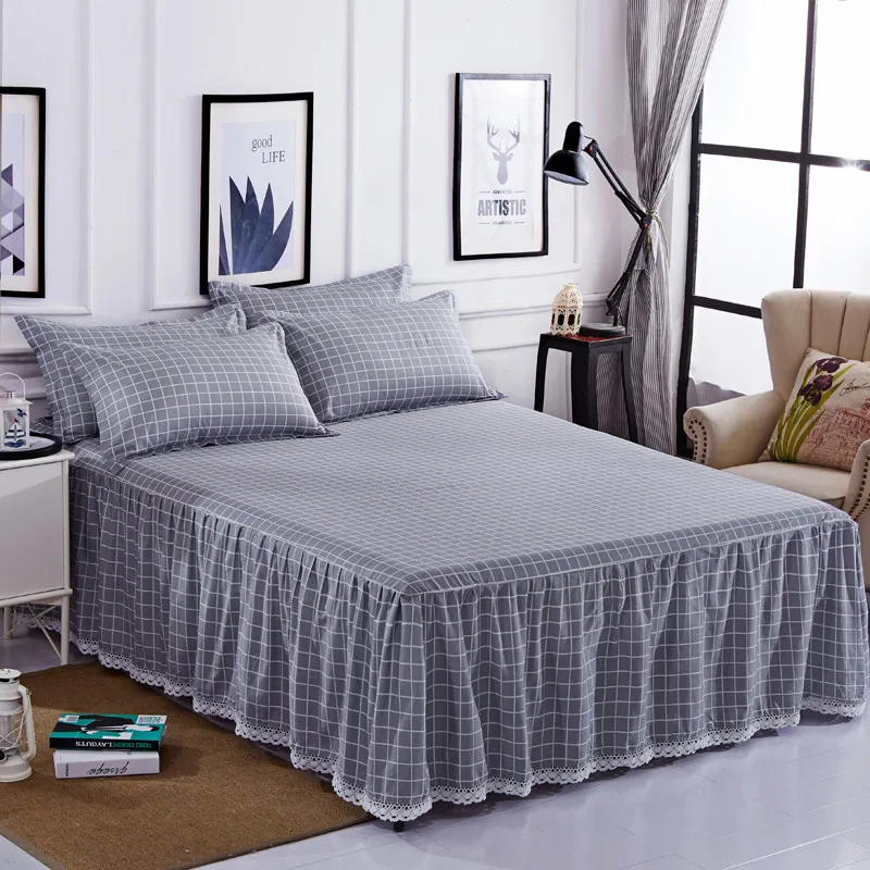 Постельное белье из 100% хлопка серое клетчатое постельное двойное полноразмерное