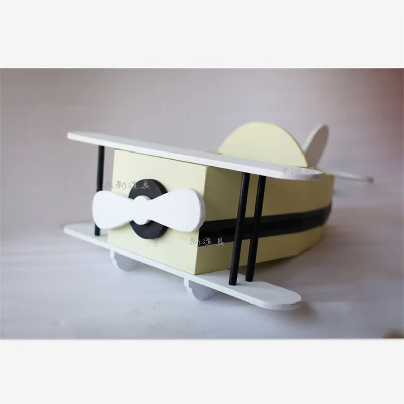 Newborn plane prop Реквизит для фотосъемки для маленьких мальчиков винтажный деревянный самолет Новорожденные аксессуары для фотосессии одеяло Студия фото-реквизиты ребенок позирует диван-кровать - Цвет: Newborn plane prop