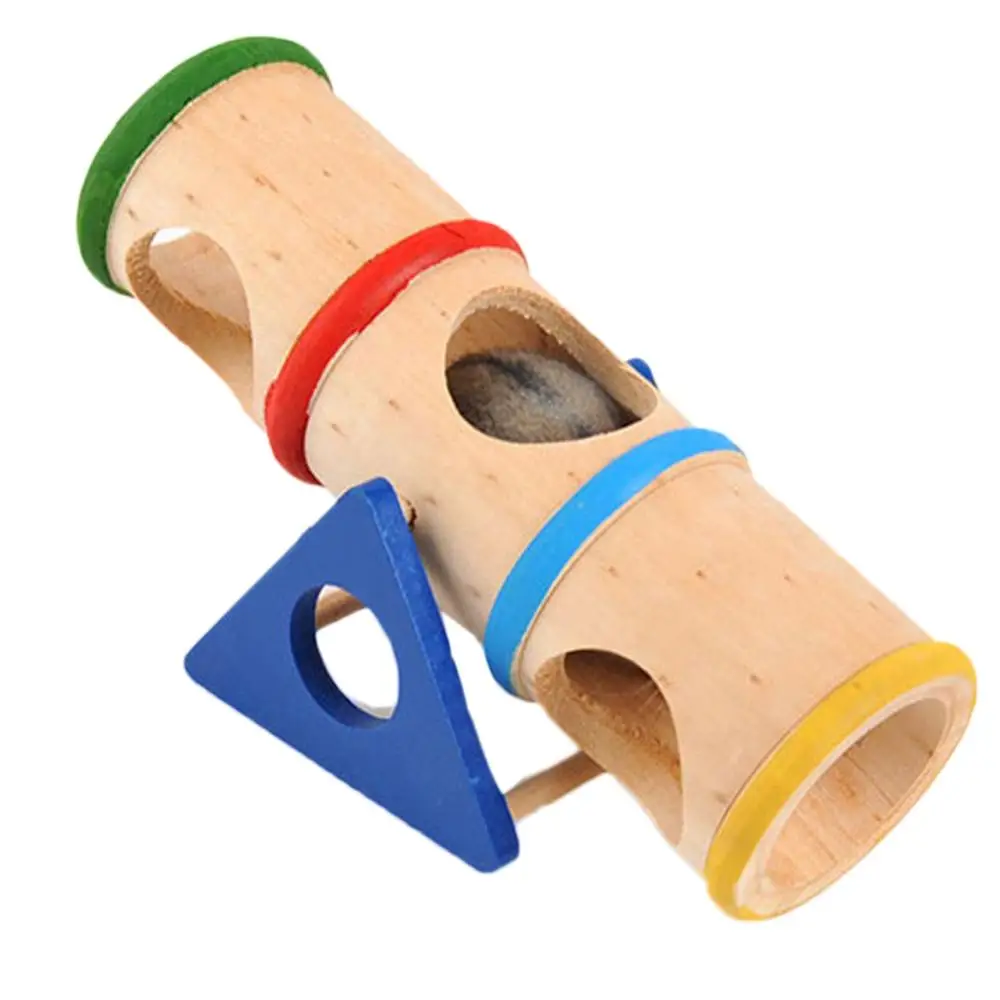 1 шт., продукт для хомяка, радужная вращающаяся бочка, игрушка для хомяка, деревянные принадлежности для домашних животных, пористый дизайн, аксессуары для маленьких домашних животных