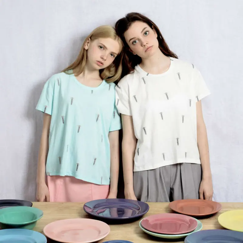 MSKOOK модные хлопковые короткие футболки для женщин в винтовой серии оригинальный