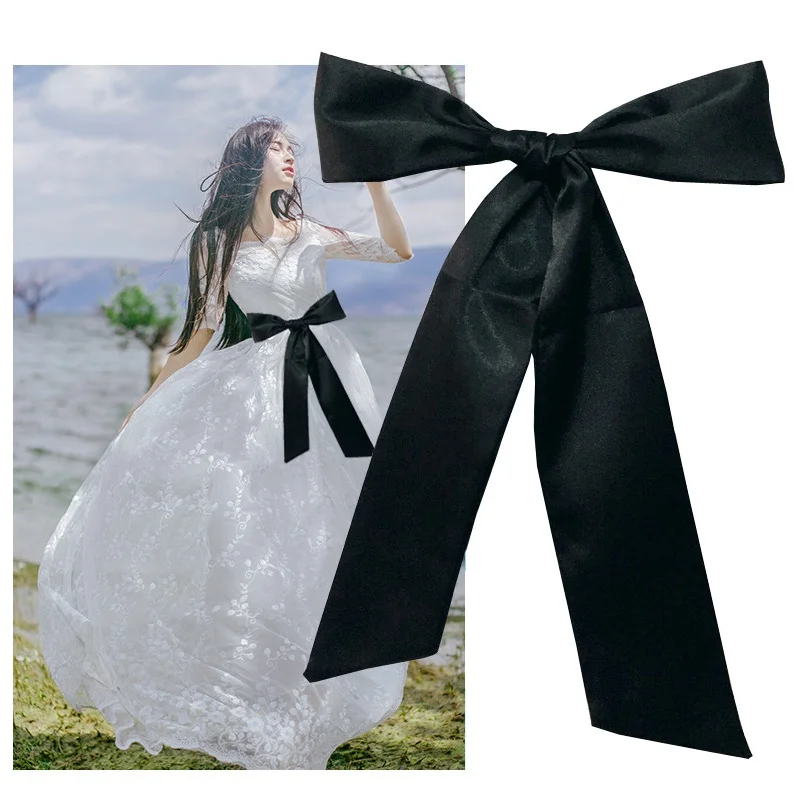 Женский ремень из шелковой сатиновой мягкой ткани элегантные розовые длинные