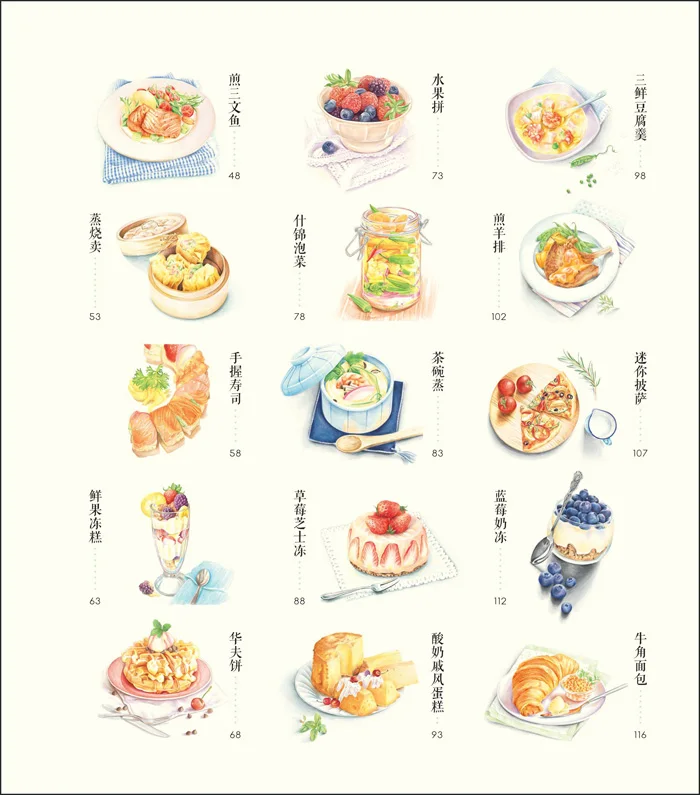 Новые китайские книги для рисования вкусная еда книга взрослых снимает стресс