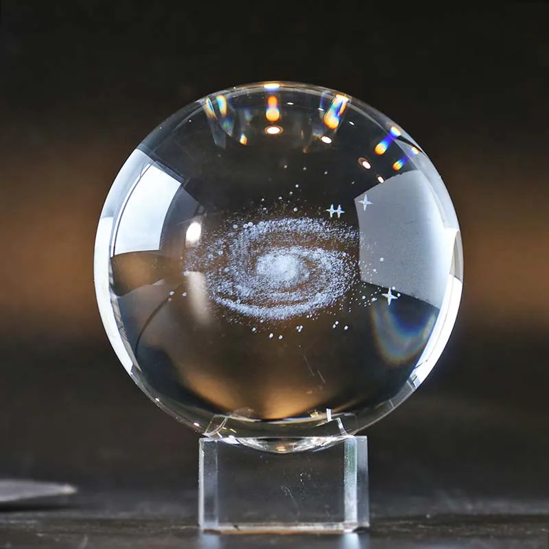 H & D 80 мм Хрустальный шар Galaxy стеклянный дисплей для медитации безбумажный