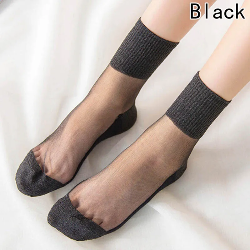 8 цветов новые летние женские ультратонкие прозрачные носки блестящие