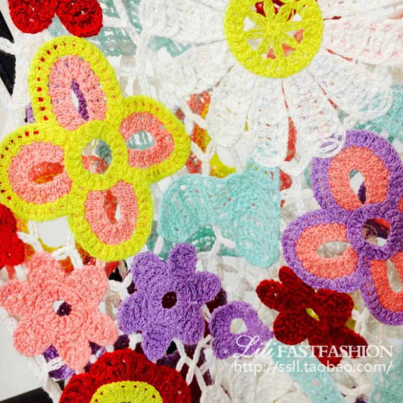 Богемный кроп-Топ ручной работы вязаный крючком с подсолнухом майка ажурный