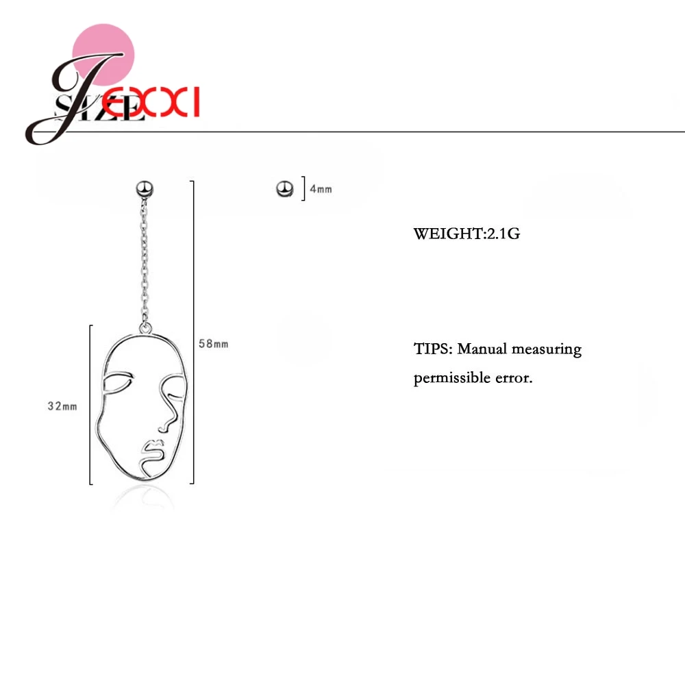 

Personality Design Figure Face 925 Sterling Silver Drop Earring With Ball Jewelry For Women Unisex Special Birthday Gifts