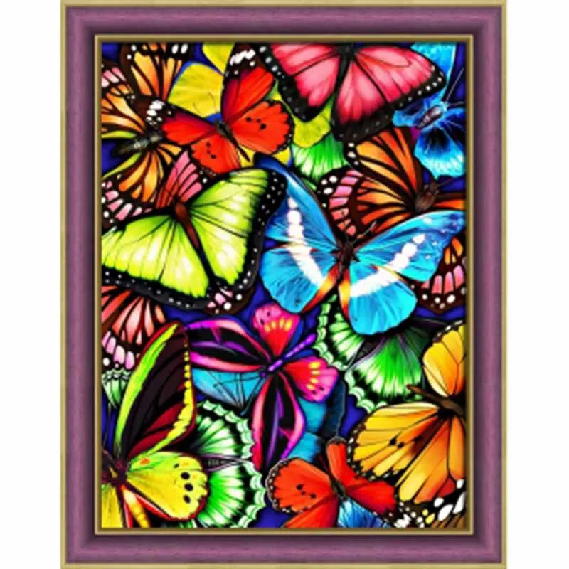

5D DIY Diamond painting Color butterfly embroidery diamond Cross Stitch full square Rhinestone 2019 home decoration