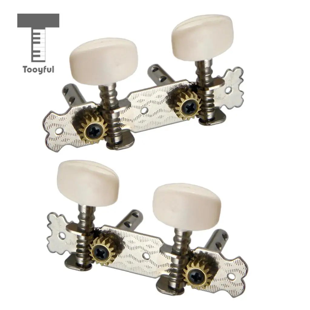 Tooyful 2R2L Tuning Pegs Machine Heads Tuner with Cream Button for Ukulele Classical Guitar 4 String | Спорт и развлечения