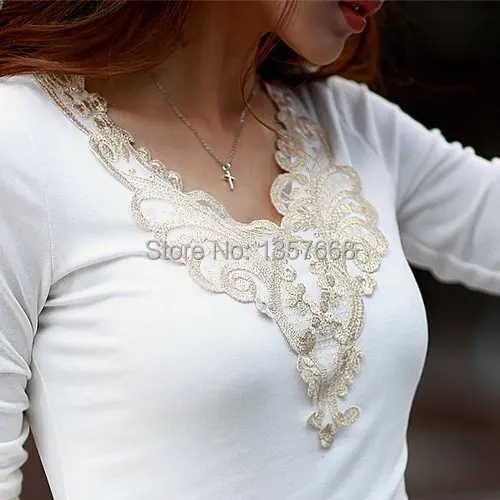 Женщины топы мода 2014 цветок вышивка женщины блузка свободного покроя вязание