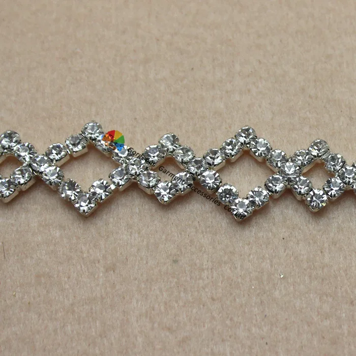 Цепочка с двойным кристаллом 1 ярд 20 мм|rhinestone trim|czech rhinestonetrim crystal |