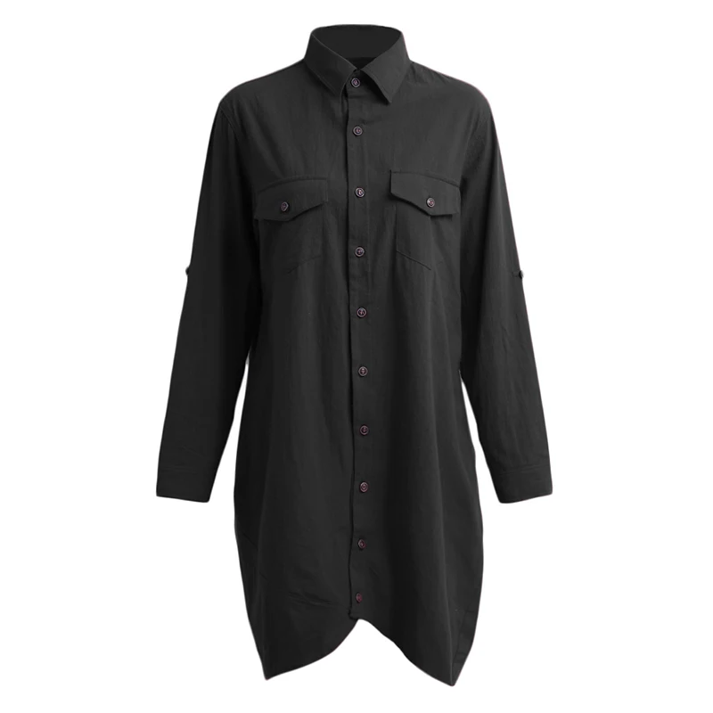 EaseHut, Ретро стиль, 5xl размера плюс, женская блузка,, осень, зима, длинный рукав, рубашка, Повседневная, отложной воротник, длинный, на пуговицах, Топ