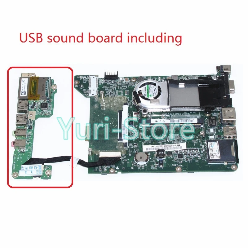 NOKOTION материнская плата для ноутбука DA0ZG5MB8G0 для acer aspire one ZG5 A110 A150 MBS0506001 MB. S0506.001 с USB звуковой платой DDR2