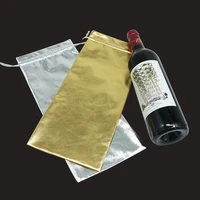 50pcs gold and silver color red wine bags full of wine bottles harp bags wedding decoration bags wine bagchampagne gift bag
