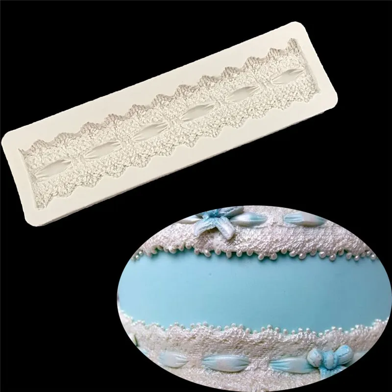 Кружевная жемчужная силиконовая форма для печенья декоративная кухонная