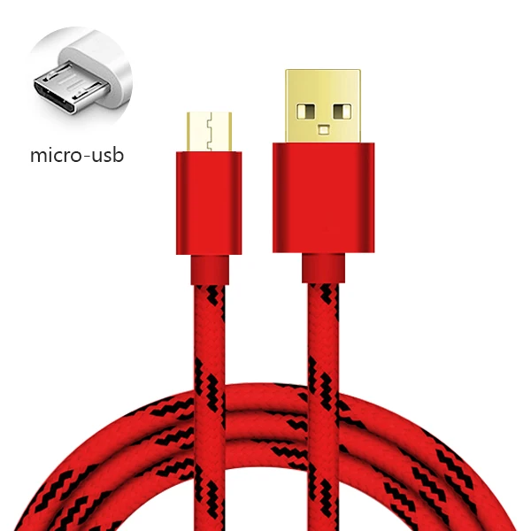 RED 3а микро USB кабель 3 м Быстрая зарядка нейлон USB синхронизация данных мобильный телефон Android адаптер зарядное устройство кабель для samsung xiaomi redmiCable - Цвет: RED