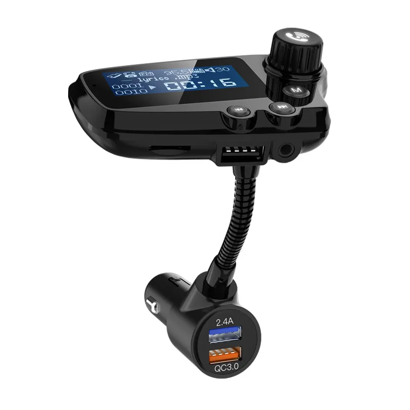 Jajabor Автомобильный комплект блютуз Handsfree FM трансмиттер A2DP AUX Аудио плеер QC3.0