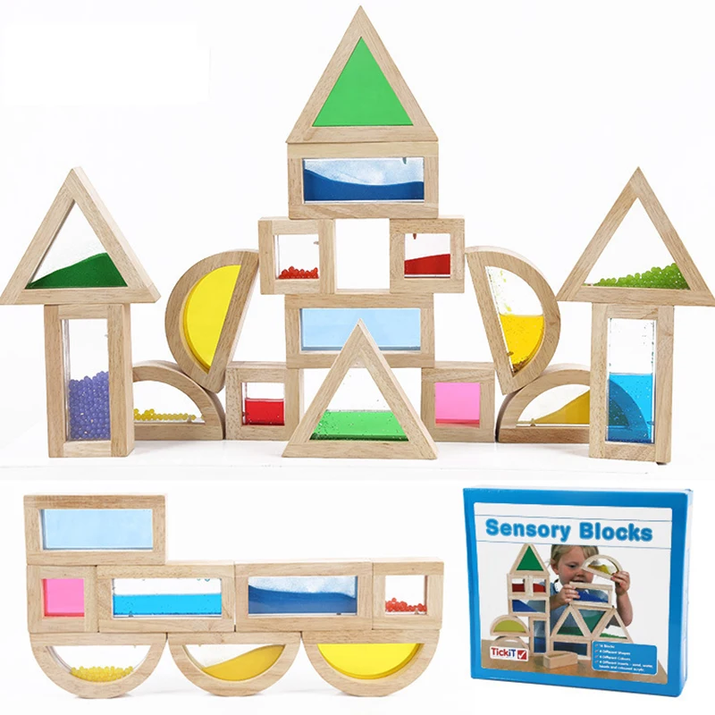 Educational Sensory Blocks Toys Children Acrylic Building Training Aid Creative Wooden Kids Gift | Игрушки и хобби