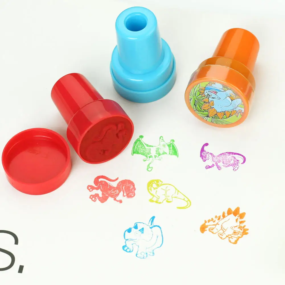 Новые 6 шт пластиковые различные чернила динозавры штампы Искусство ремесло Дети