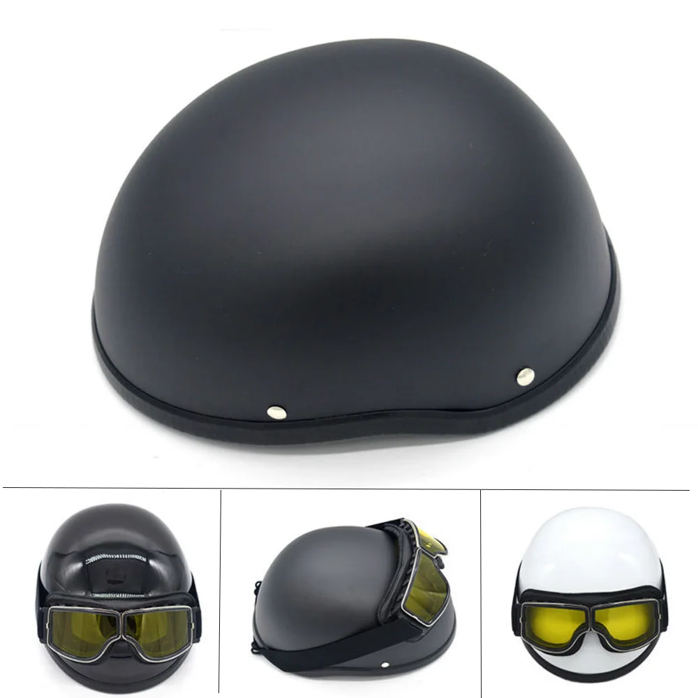 Классический Новый шлем из стеклопластика мотоциклетный немецкий черного цвета - Фото №1