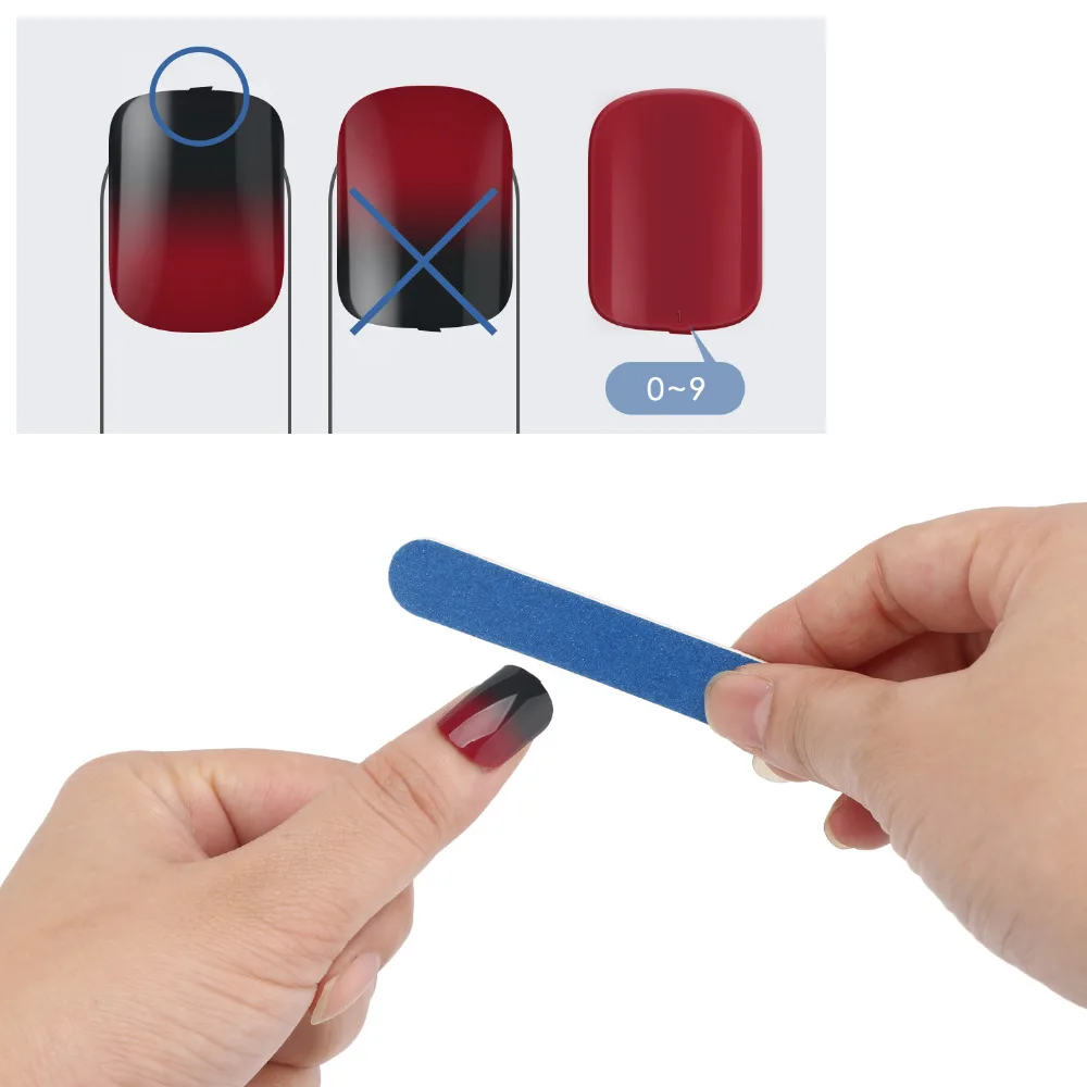 48 шт накладные ногти набор полное покрытие маникюр красный черный градиент блеск