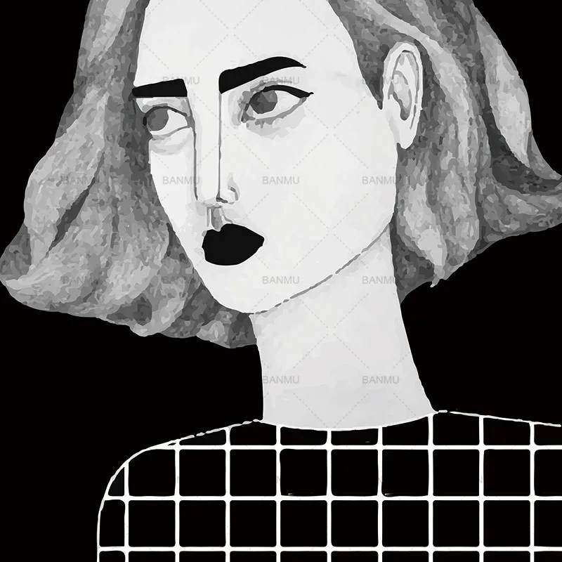 Картина на холсте, абстрактный портрет, мультяшная картина, настенная живопись, печать на холсте, художественный Рисунок на холсте, домашний декор